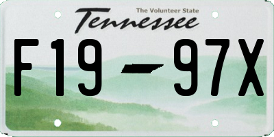 TN license plate F1997X