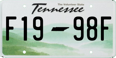 TN license plate F1998F