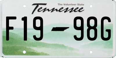 TN license plate F1998G