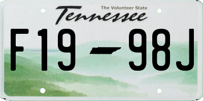 TN license plate F1998J