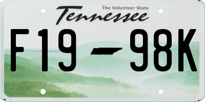 TN license plate F1998K