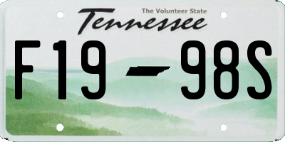 TN license plate F1998S