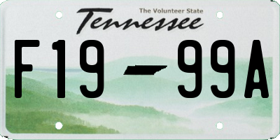 TN license plate F1999A