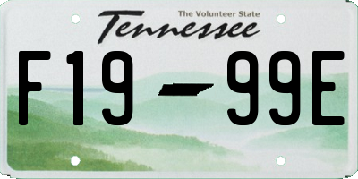 TN license plate F1999E