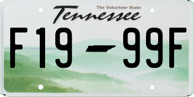 TN license plate F1999F