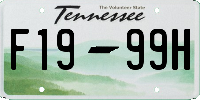 TN license plate F1999H