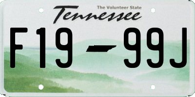 TN license plate F1999J