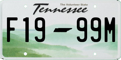 TN license plate F1999M