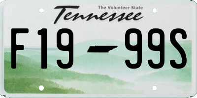 TN license plate F1999S