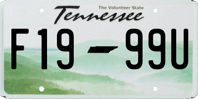 TN license plate F1999U