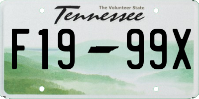 TN license plate F1999X