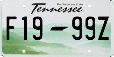 TN license plate F1999Z