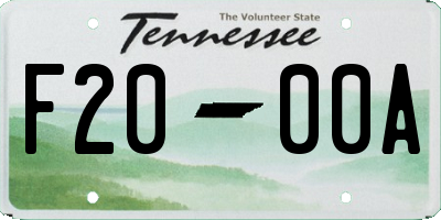TN license plate F2000A