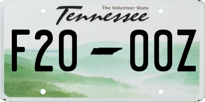 TN license plate F2000Z