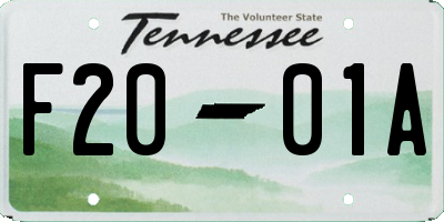 TN license plate F2001A