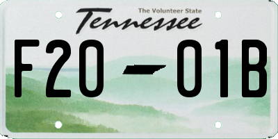 TN license plate F2001B