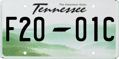 TN license plate F2001C