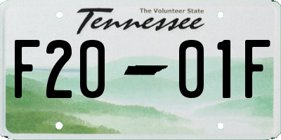 TN license plate F2001F