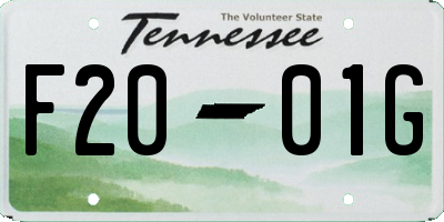 TN license plate F2001G