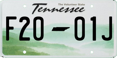 TN license plate F2001J
