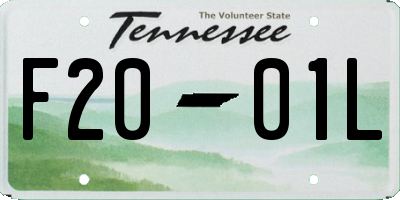 TN license plate F2001L