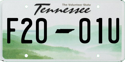 TN license plate F2001U