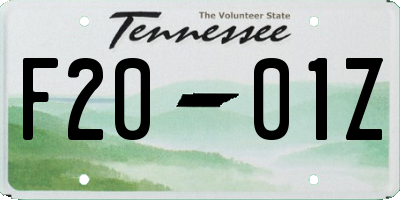 TN license plate F2001Z