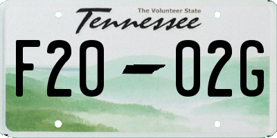 TN license plate F2002G
