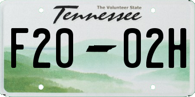 TN license plate F2002H