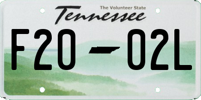 TN license plate F2002L