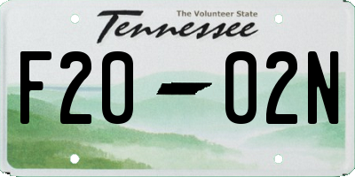 TN license plate F2002N