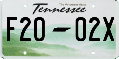 TN license plate F2002X