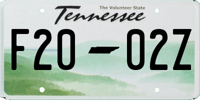 TN license plate F2002Z