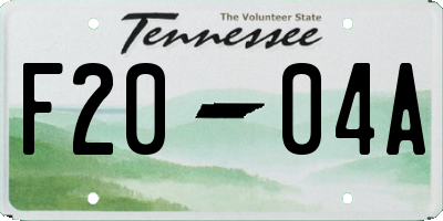TN license plate F2004A