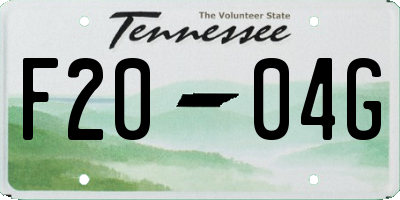TN license plate F2004G