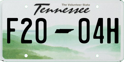 TN license plate F2004H