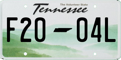 TN license plate F2004L
