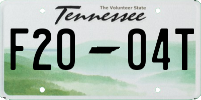 TN license plate F2004T