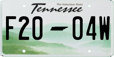 TN license plate F2004W
