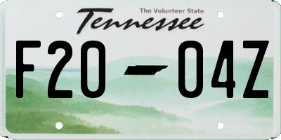 TN license plate F2004Z