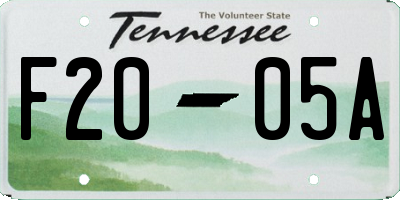 TN license plate F2005A