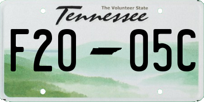 TN license plate F2005C