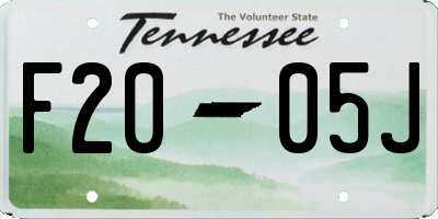 TN license plate F2005J
