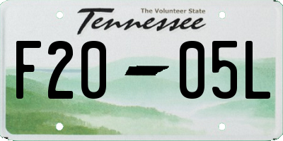 TN license plate F2005L