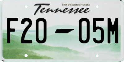 TN license plate F2005M