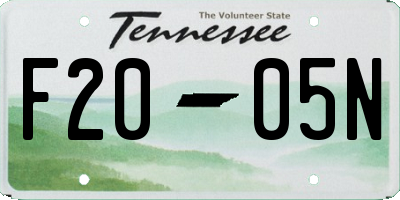TN license plate F2005N