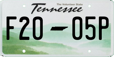 TN license plate F2005P