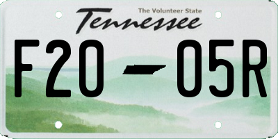 TN license plate F2005R