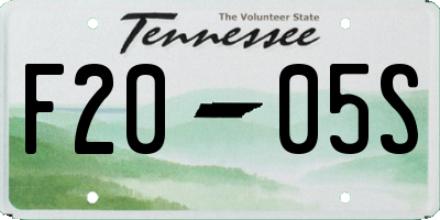 TN license plate F2005S