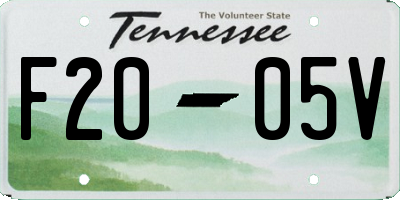 TN license plate F2005V